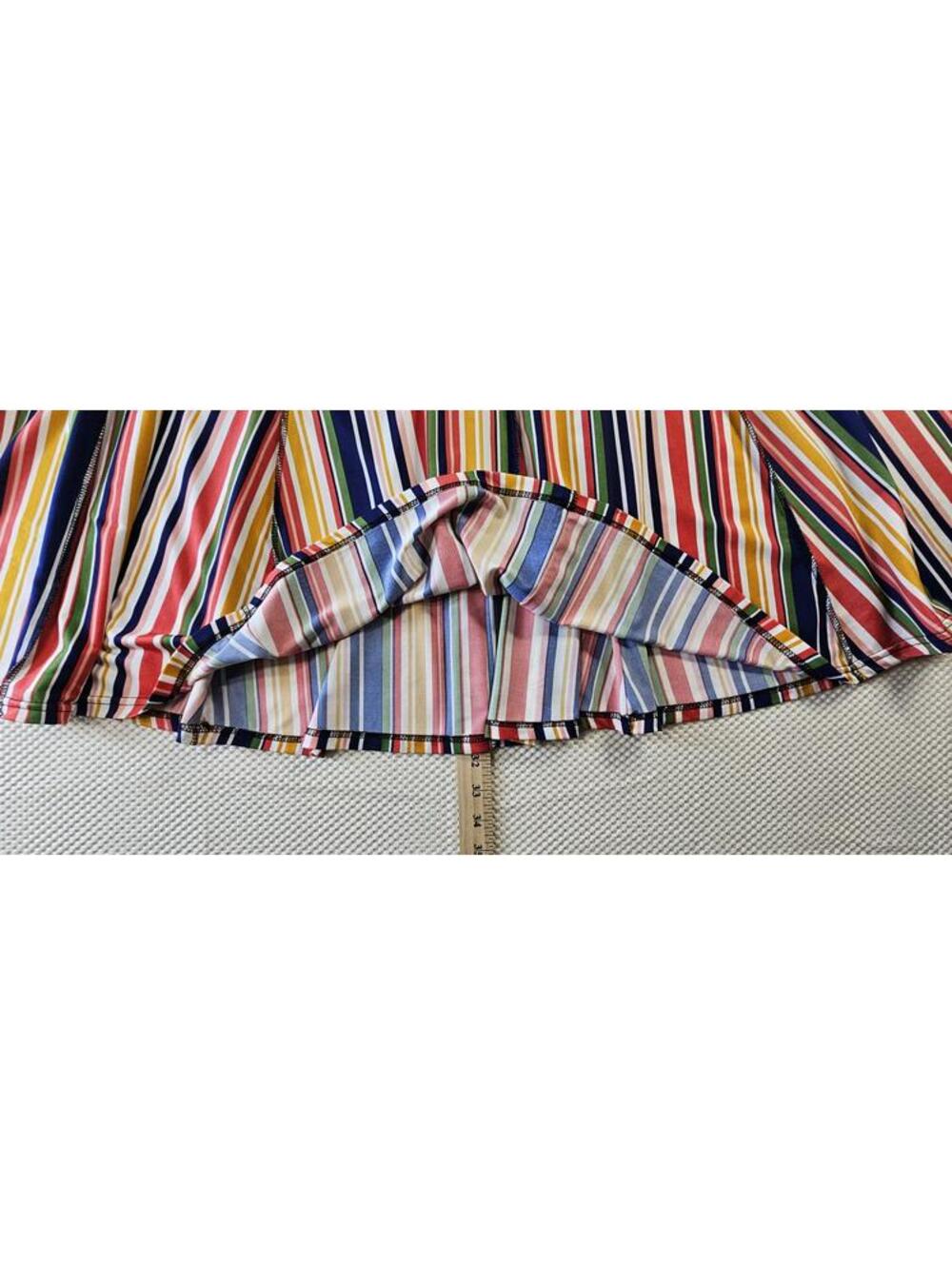 Chances R Size 2X Multicolor Striped Flared Skirt 32 Inches - Picture 8 of 16